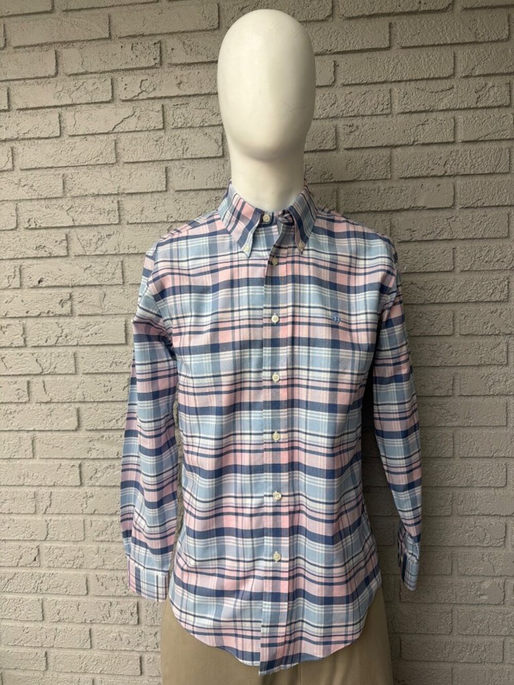 Brooks Brothers Regent Non-Iron Preppy Plaid Long Sleeve Shirt Size M